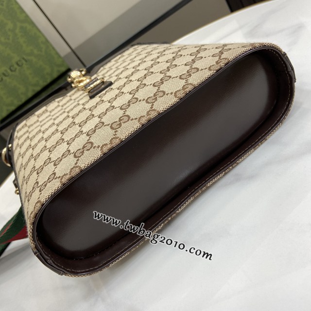 gucci專櫃新款女士手袋 古馳Original GG帆布中號水桶肩背包 jcp1513